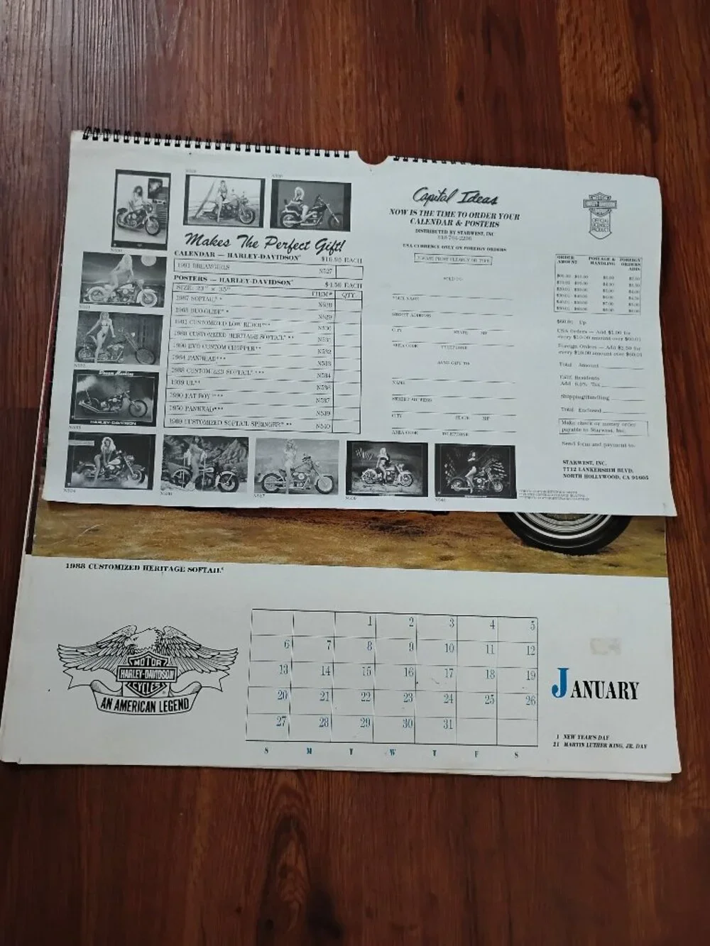 Harley-Davidson Motorcycle Dream Girls 1990 Calendar